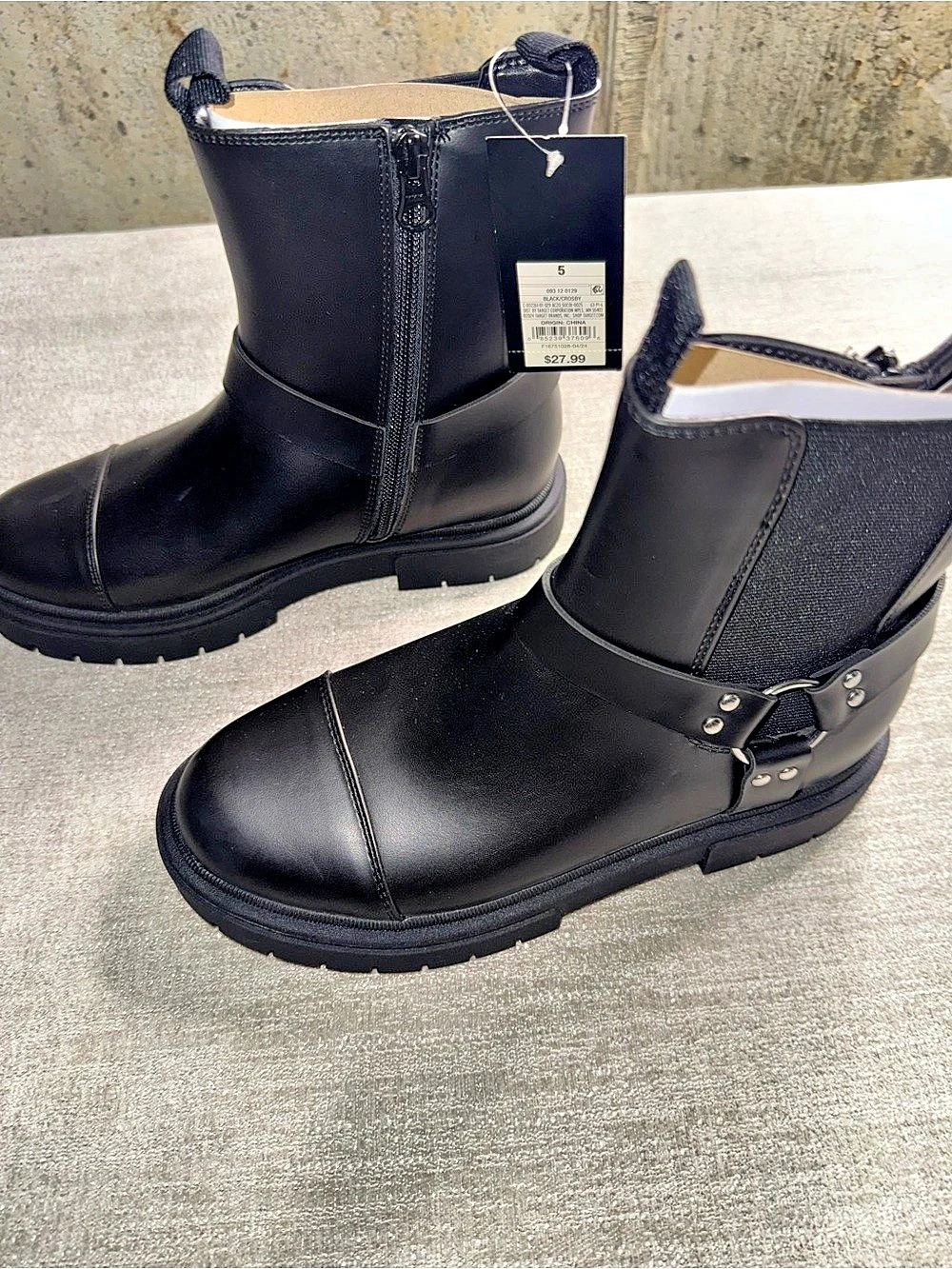 Universal Thread Black Moto Ankle Boots Women’s Size 5 NWT